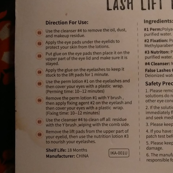 Nib lash lift kit, never opened - Picture 3 of 4